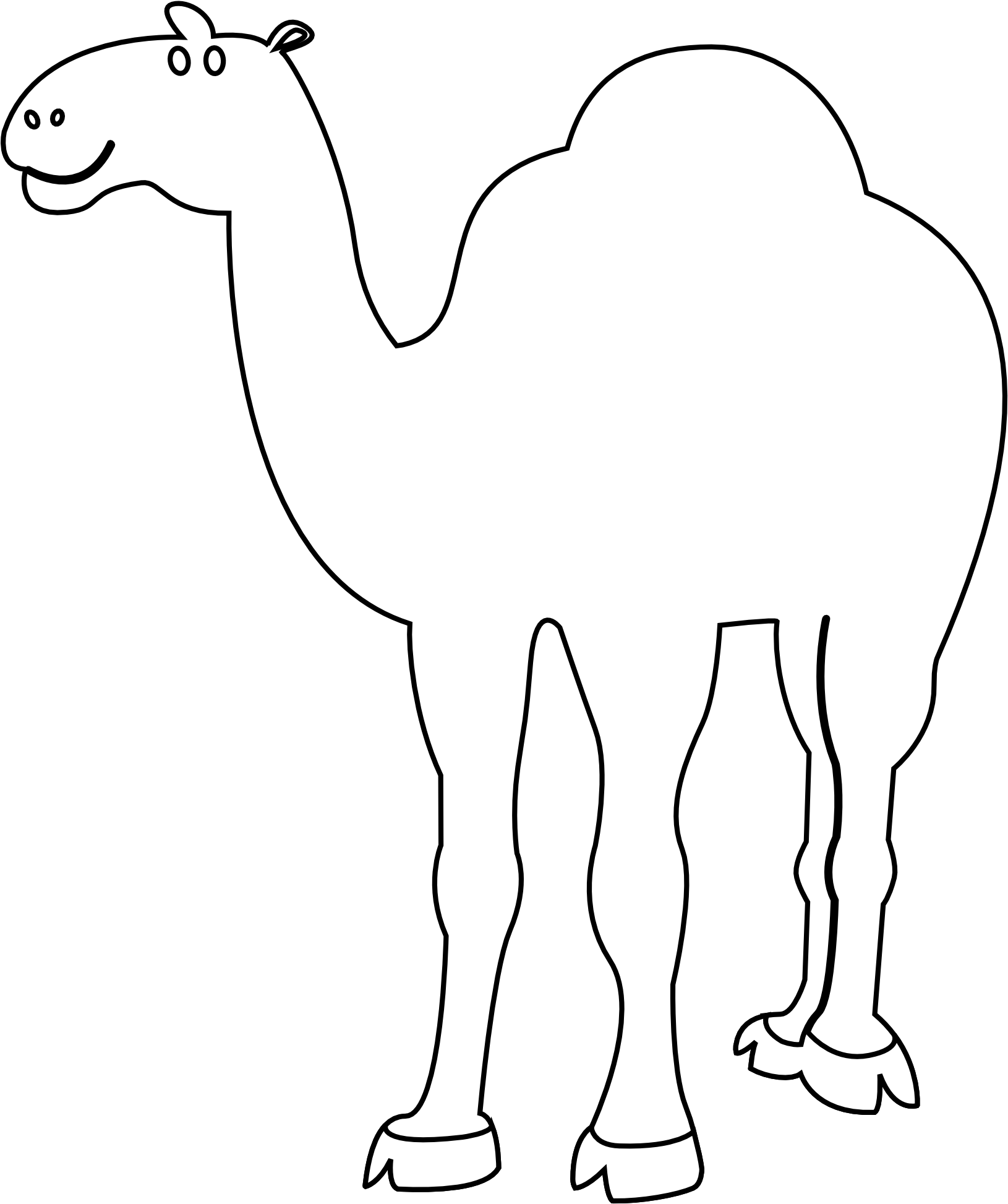 Black And White Tree Clipart For Kids - Camel With Black Background (1969x1969)