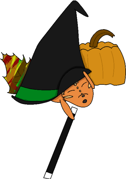 Clipart Halloween Witch Broom - Cartoon (500x667)