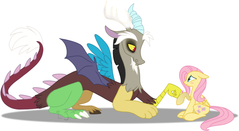 Azul-j, Discord, Discoshy, Fluttershy, Safe - My Little Pony: Friendship Is Magic (800x459)