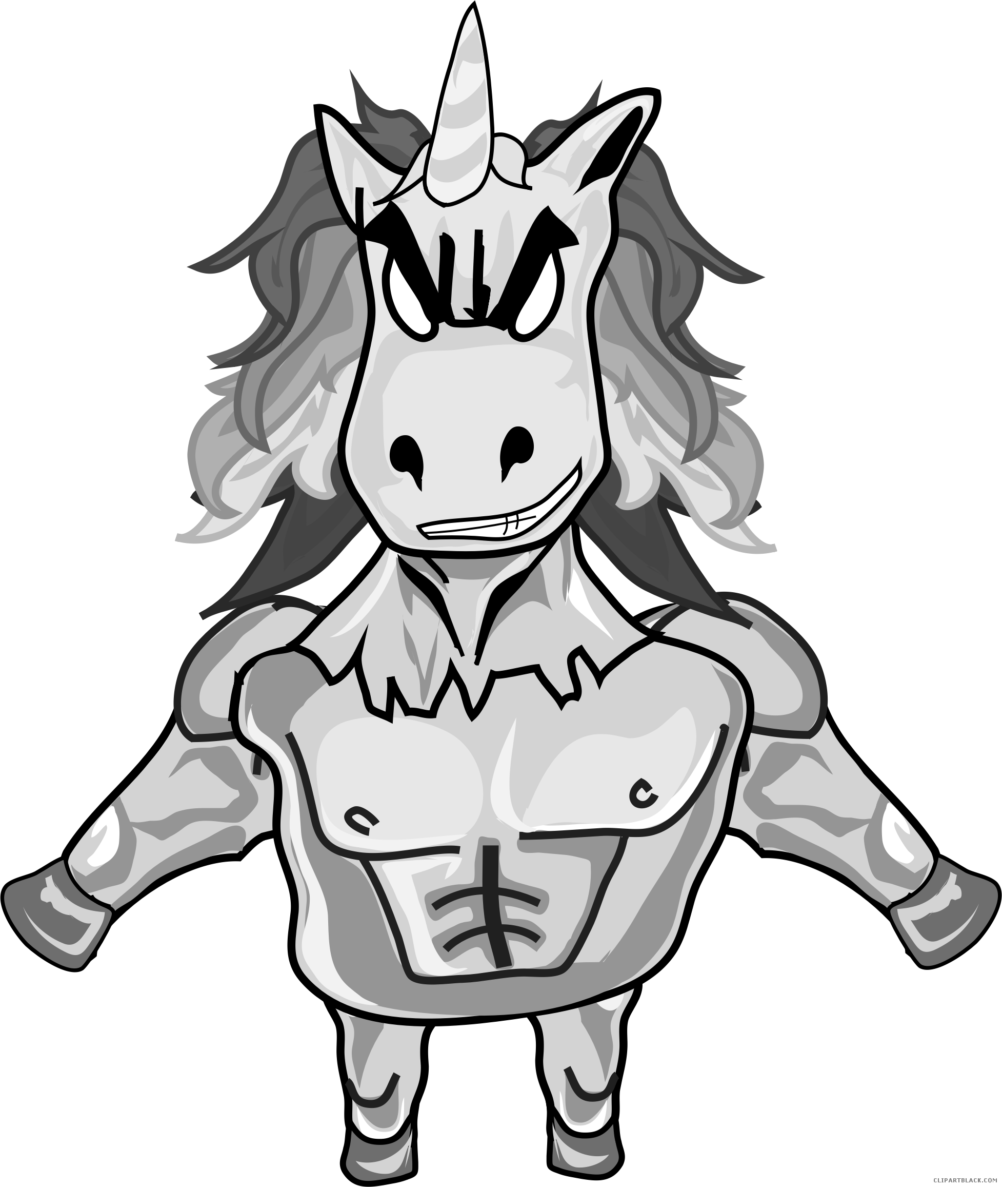 Unicorn Animal Free Black White Clipart Images Clipartblack - Achieve The Impossible Unicorn Dot Grid Composition (1954x2313)