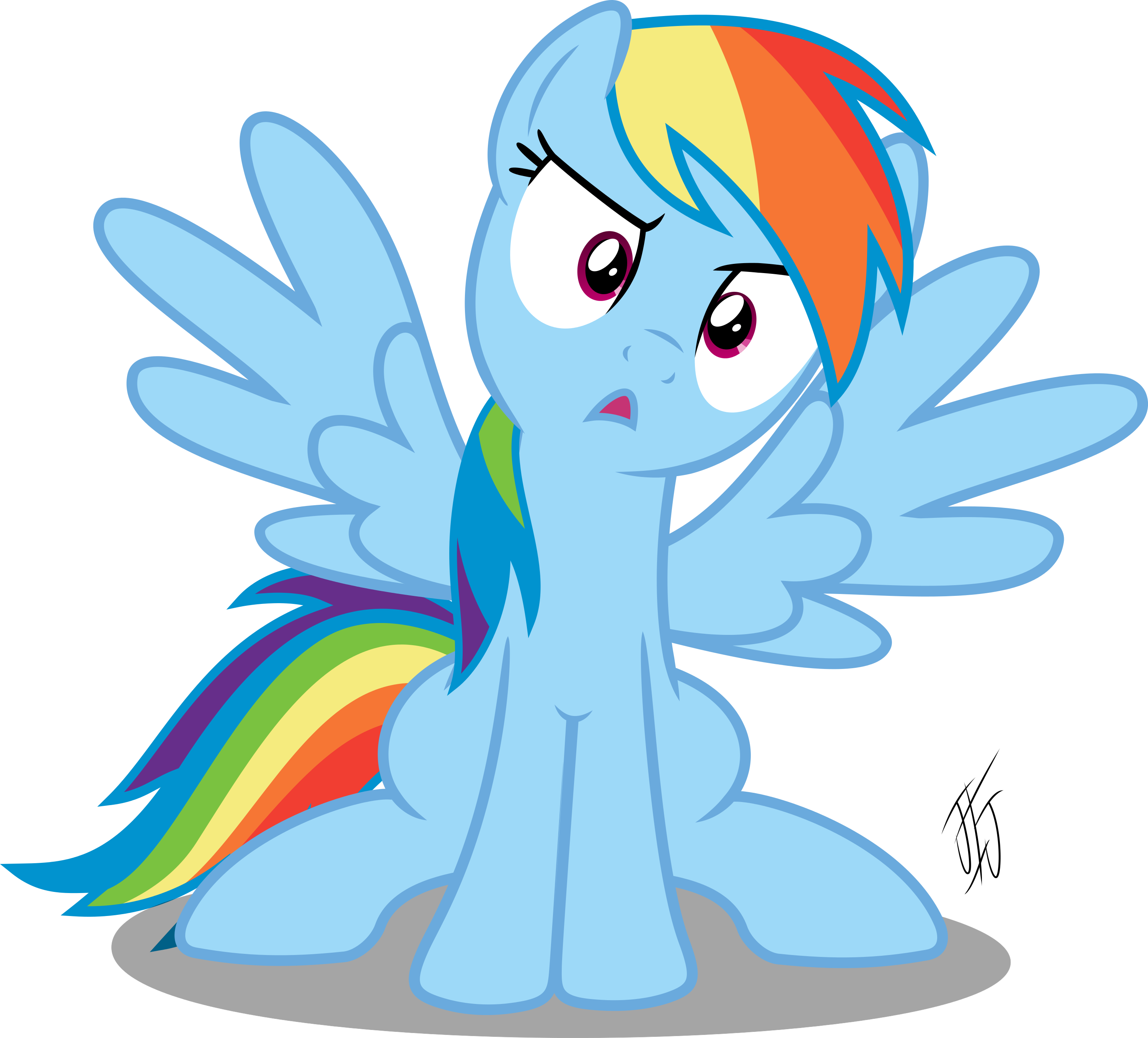 Rainbow Dash Is Confused By Mlp-scribbles - My Little Pony Rainbow Dash Confused (3000x2714)