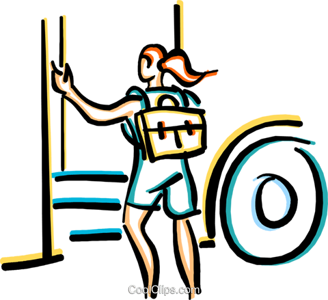 Girl Getting On A School Bus - Simple Present (480x439)