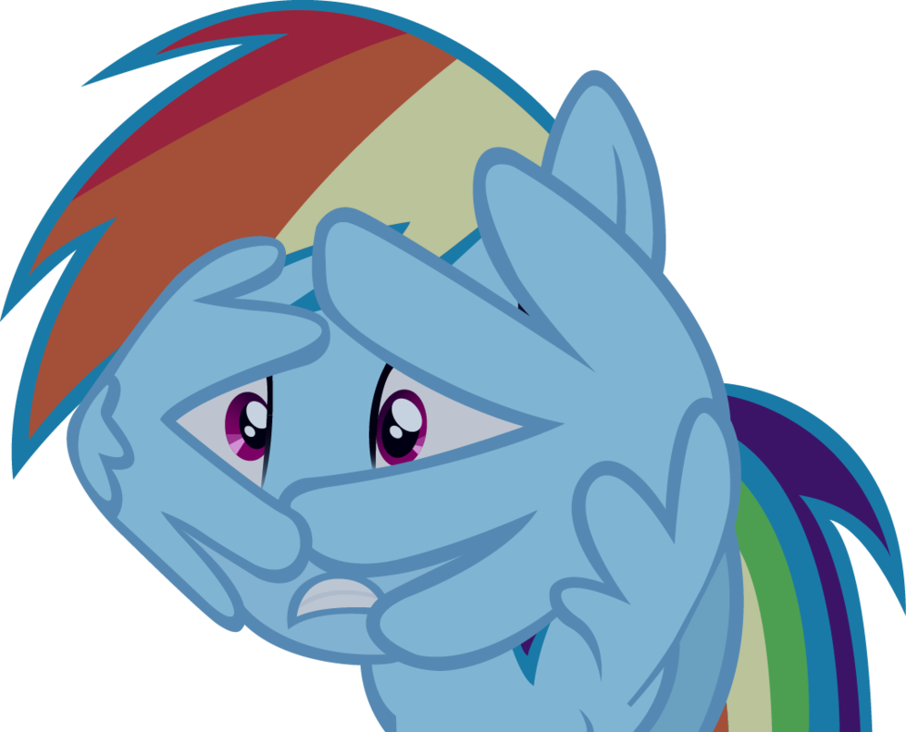 Scared Rainbow Dash Vector By Skirider7 - Mlp Scared Rainbow Dash (995x804)