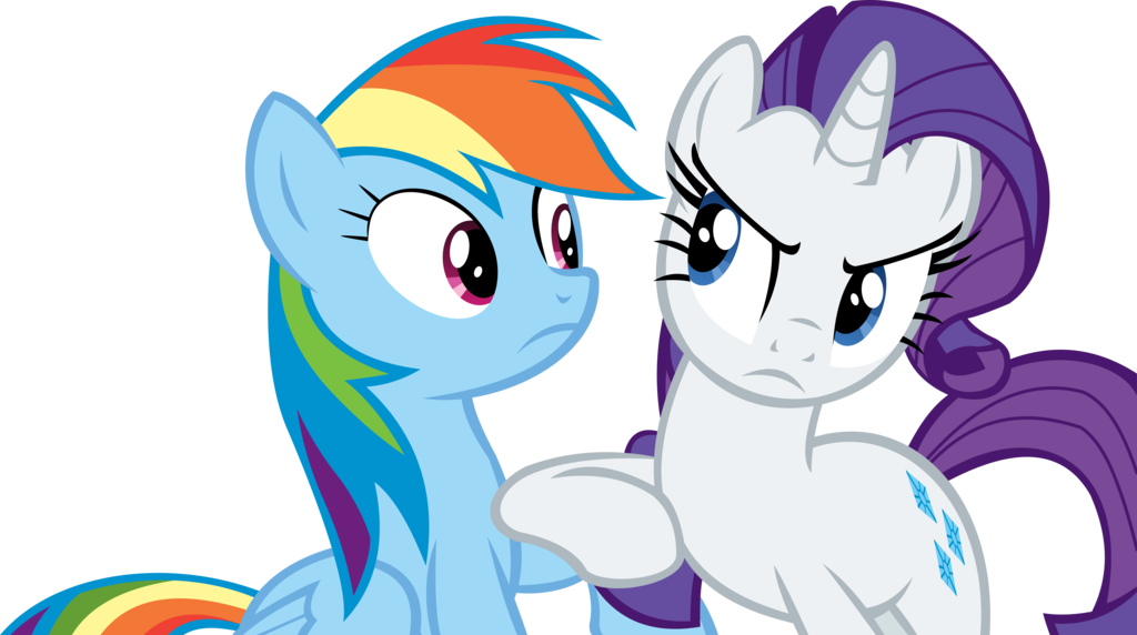 Rarity And Rainbow Dash Vector - Rainbow Dash And Rarity (1024x572)