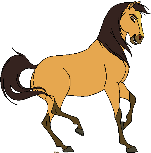 Featuring Images Of Spirit And Rain - Spirit Stallion Of The Cimarron Clipart (529x554)