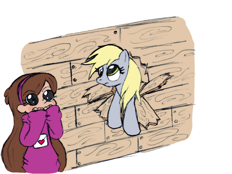 Eavf92, Crossover, Derpy Hooves, Female, Gravity Falls, - Mabel Pines (900x654)