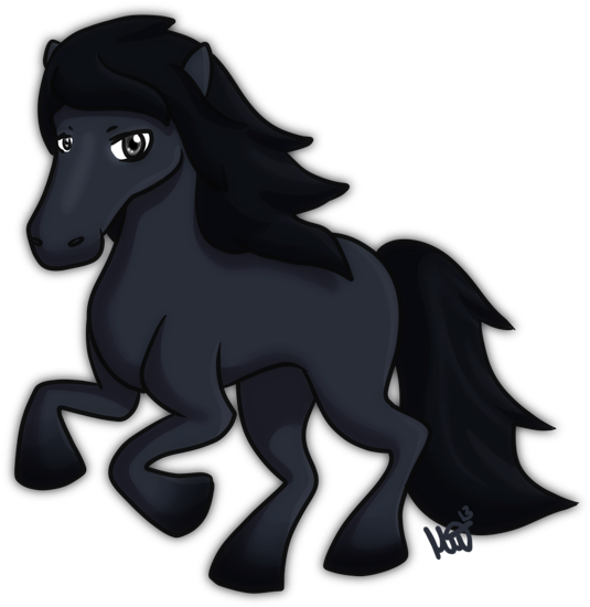 Black Horse By Metterschlingel - Black Horse Cartoon Png (600x564)