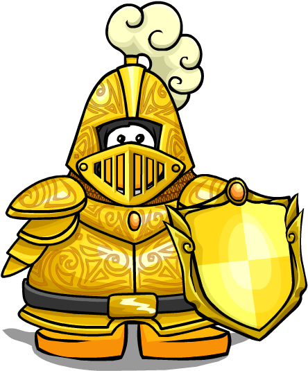 Yellow Banner - Club Penguin Golden Knight (600x600)