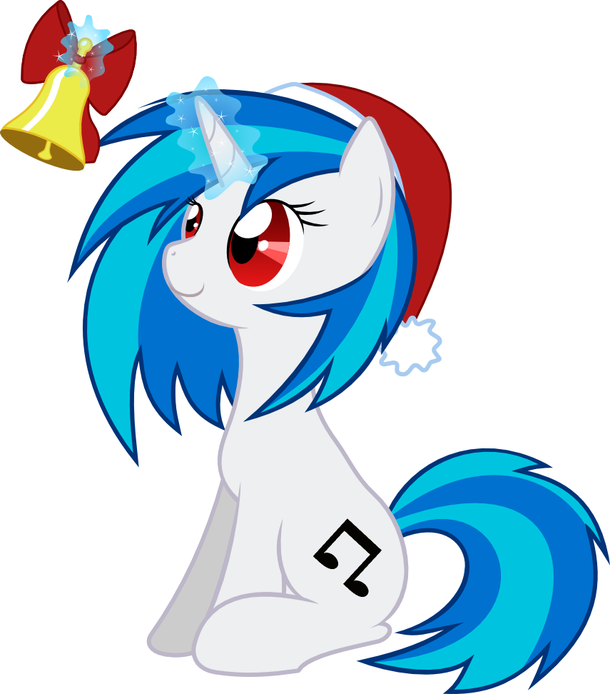 Vinyl Scratch And Octavia R34 - Vinyl Scratch With A Christmas Hat (855x972)