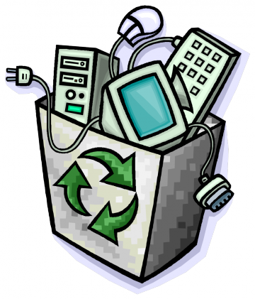 Recycling Bin Of E-waste - Aparatos Electricos Y Electronicos (360x421)