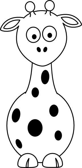 Giraffe Clip Art Black And White - Clip Art (288x590)