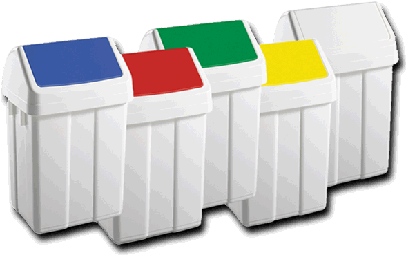 Plastic Cleanroom Bin - Max Pattumiera 50 Litri Coperchio Basculante Verde (591x392)