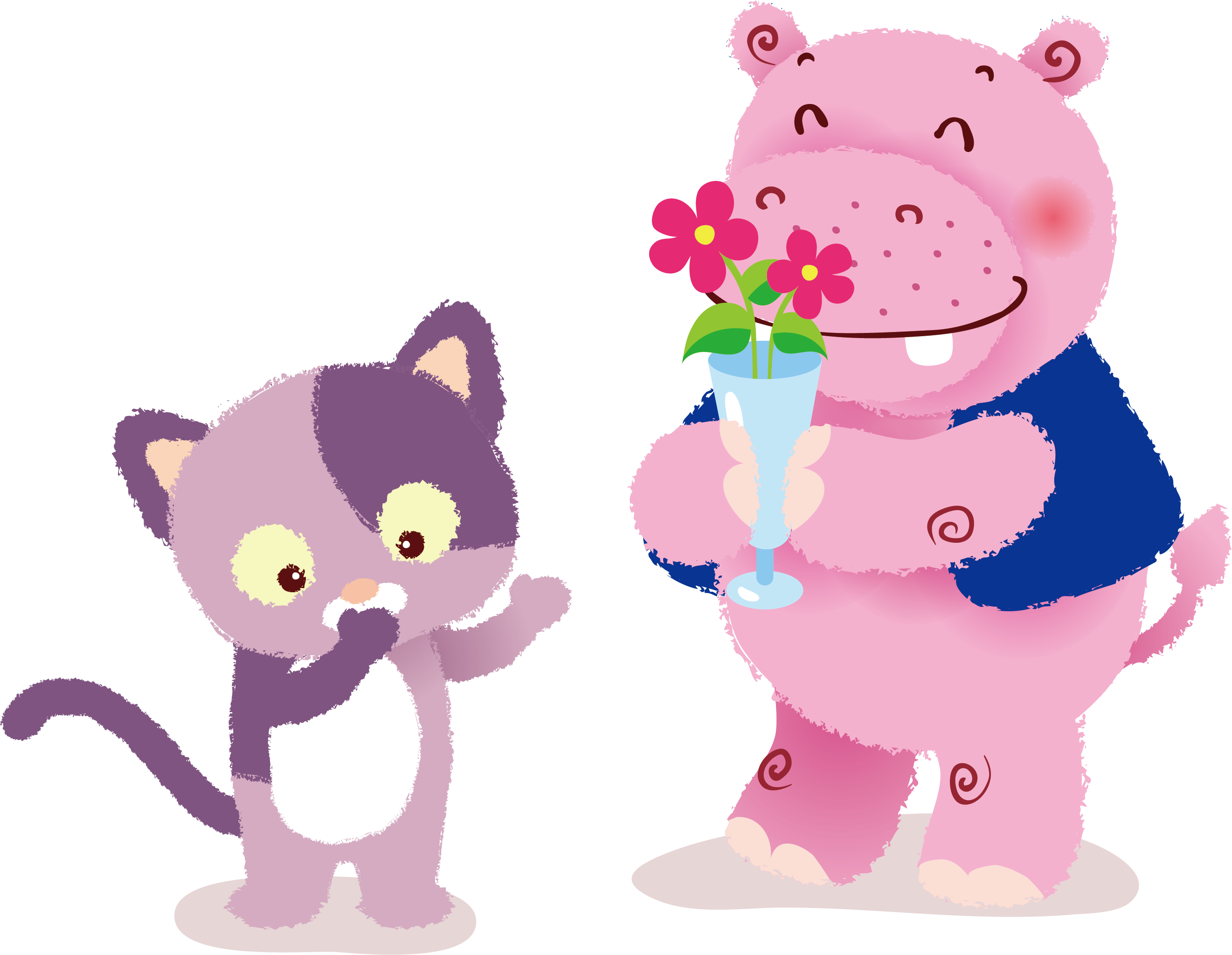 Cat Kitten Hippopotamus Cuteness Clip Art - 反败为胜的猫 [book] (2642x2048)