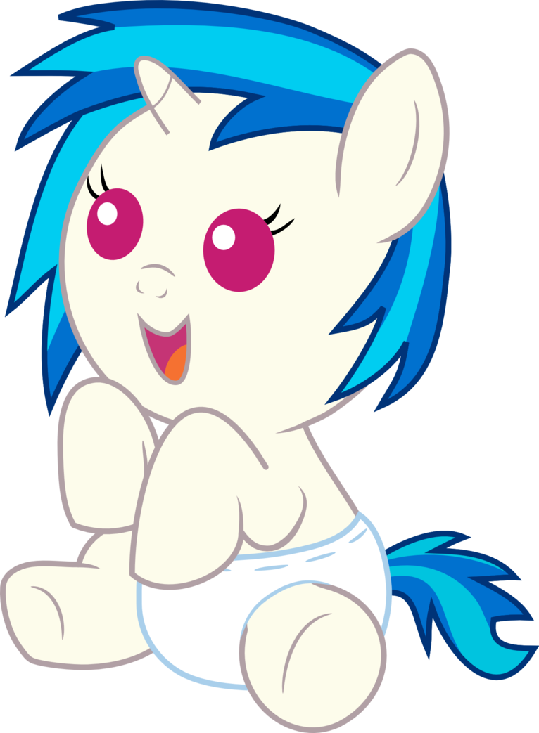 Cheerful Baby Vinyl Scratch By Mighty355 - My Little Pony Vinyl Scratch Baby (766x1043)