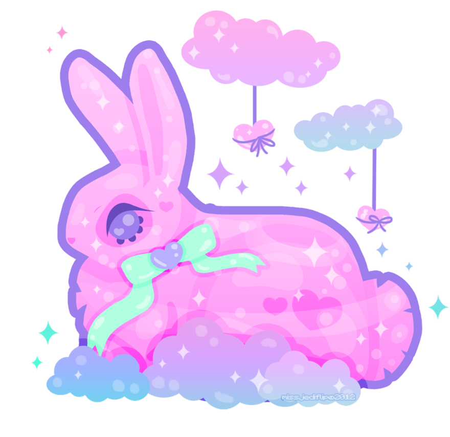 Sky Puff Love Bunny By Missjediflip - Rabbit (900x862)