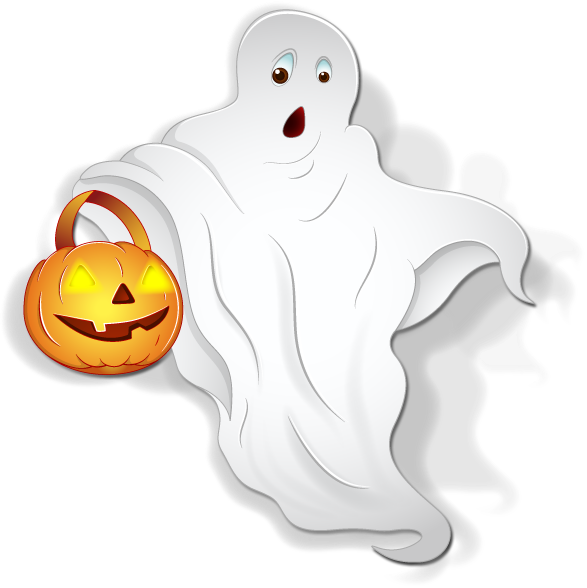 Dracula Clipart Halloween Ghost - Happy Halloween Ghost Png (587x588)