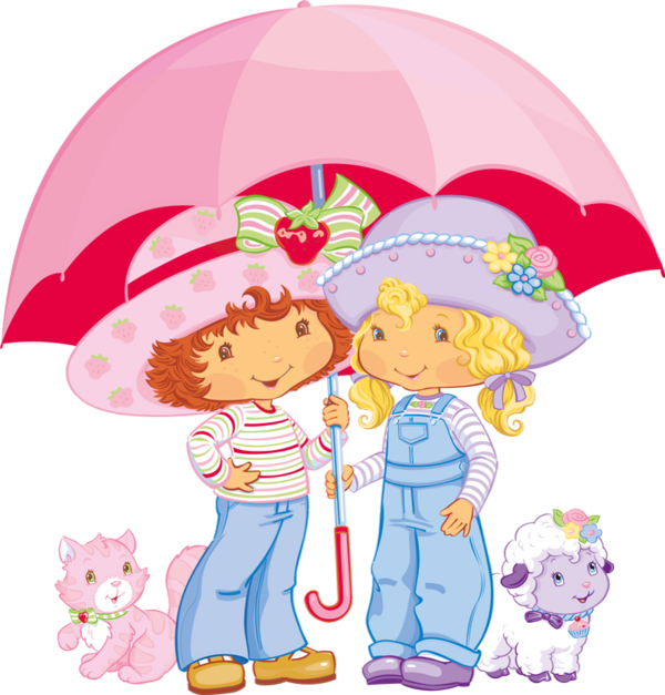 Charlotte Aux Fraises Et Angélique - Strawberry Shortcake With Umbrella (600x627)