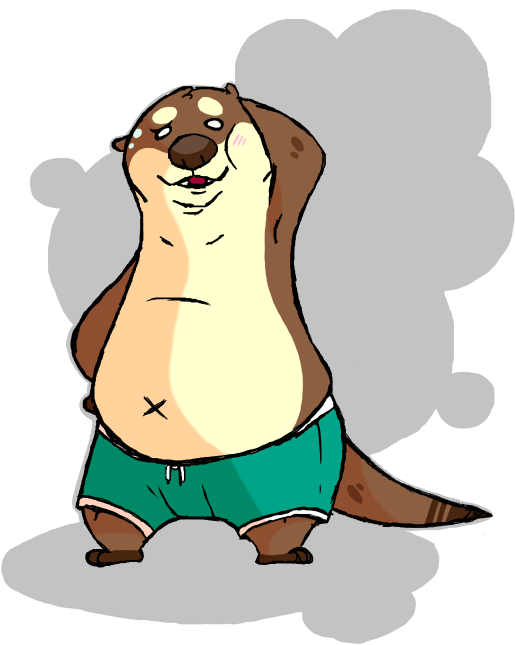 Art Odderbits Digital Art Graphic Otter River Otter - Cartoon (675x675)