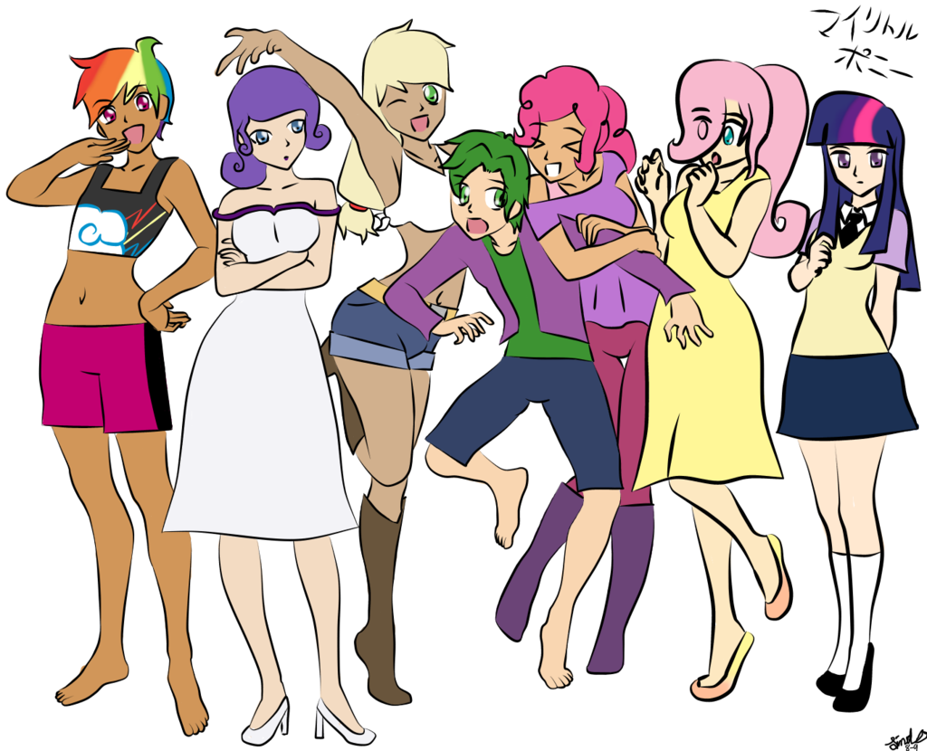 Mane Six Spike By Artiststar144 - Spike X Mane 6 (1024x830)