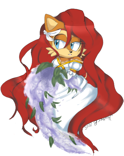 This Was A Practice Of Drawing Sally And Digital Art - Sonic And Sally Wedding (490x608)