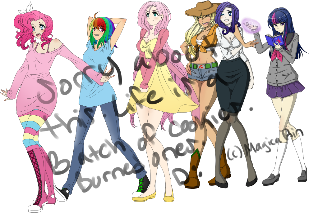 Mane Six Humanized Wip By Magicarin - Mane Six Nude Humanized (1000x692)