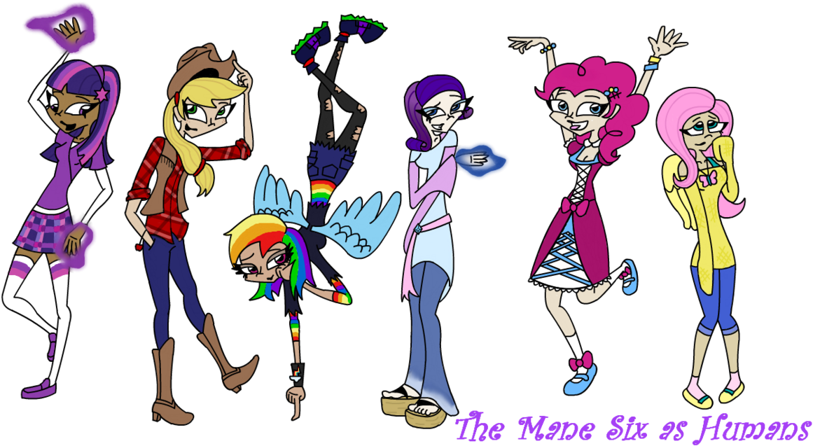 The Mane Six As Humans By Insanelyadd - Comics (1191x670)
