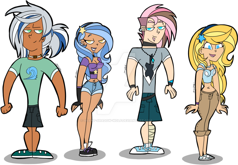 Mane 4 As Total Drama Characters By Silent Shadow Wolf - Cartoon (1024x704)
