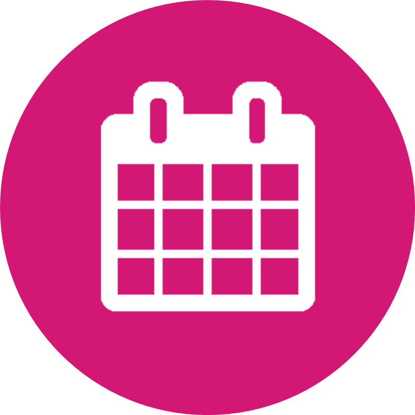 Wednesday 6th July - Pink Calendar Icon Png (827x827)