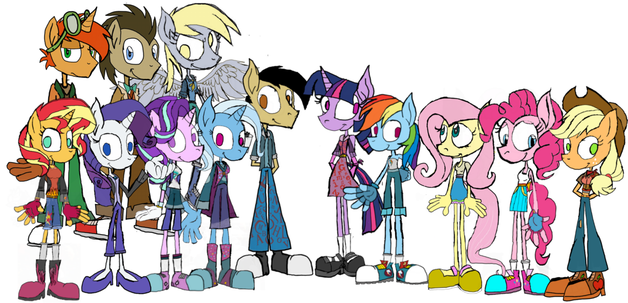 Mane 9 And Pega Starring - Cartoon (1282x623)