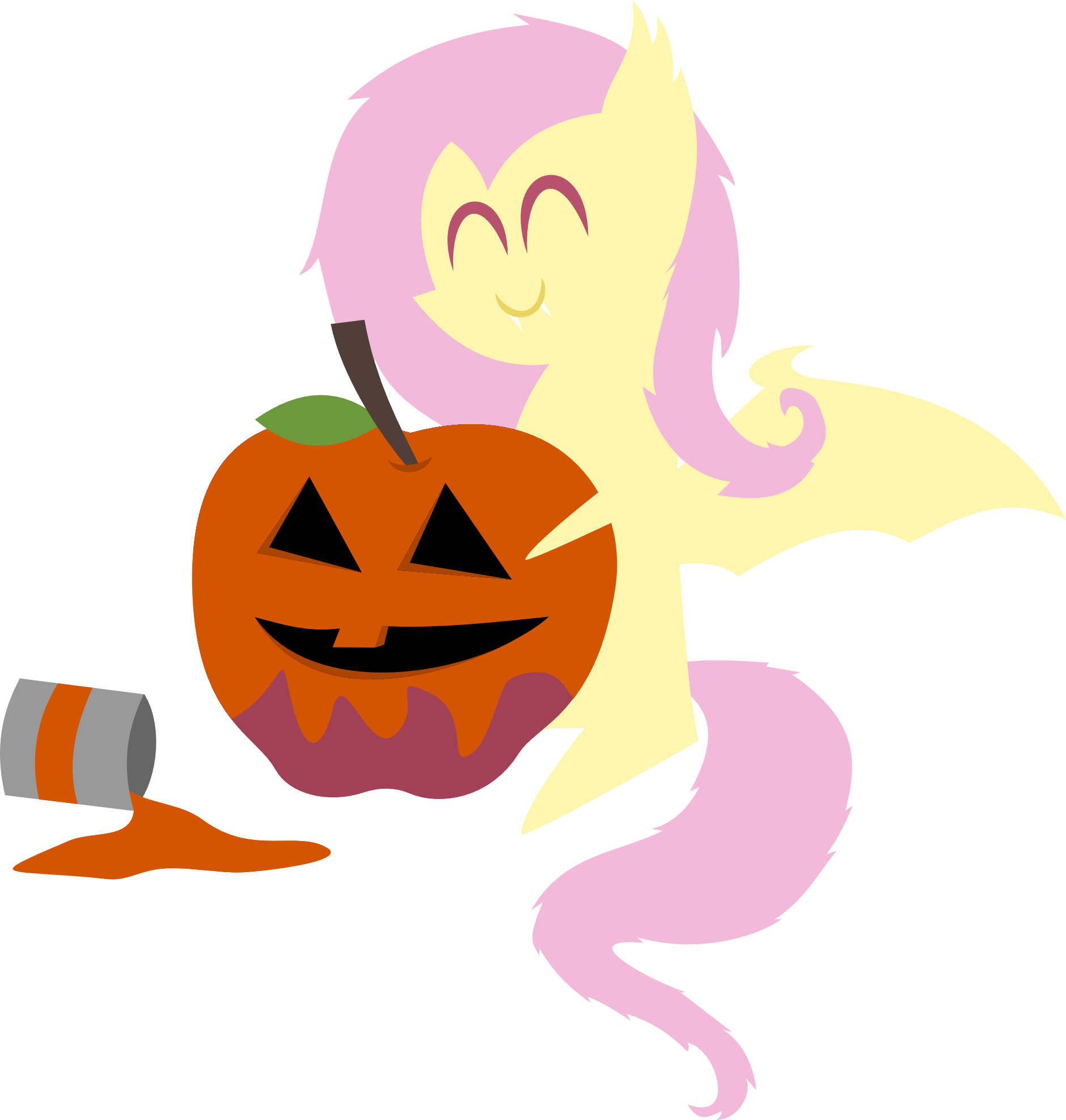 V0jelly, Bat Pony, Color, Eyes Closed, Flutterbat, - Cartoon (1880x1975)