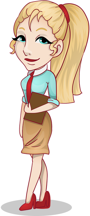 School Girl Cartoon 10, Buy Clip Art - Menina Loira Desenho Png (360x720)