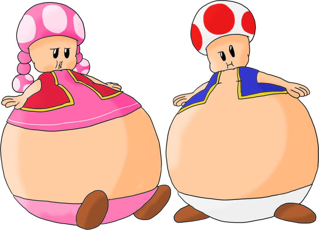 3 Toadette Clip Art - Toad And Toadette Fat (1024x738)