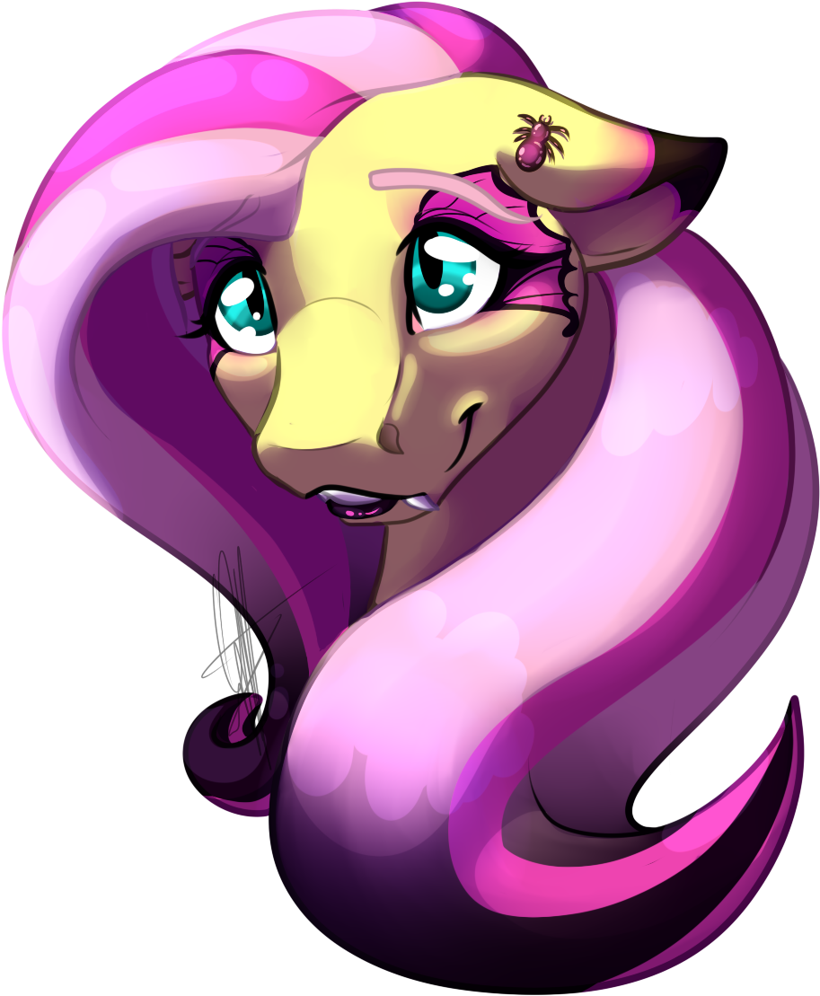 Halloween Fluttershy Headshot - Cartoon (1101x1200)