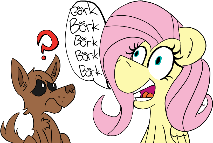 Cowsrtasty, Bork, Confused, Dog, Doggo, Female, Fluttershy, - Portable Network Graphics (873x569)