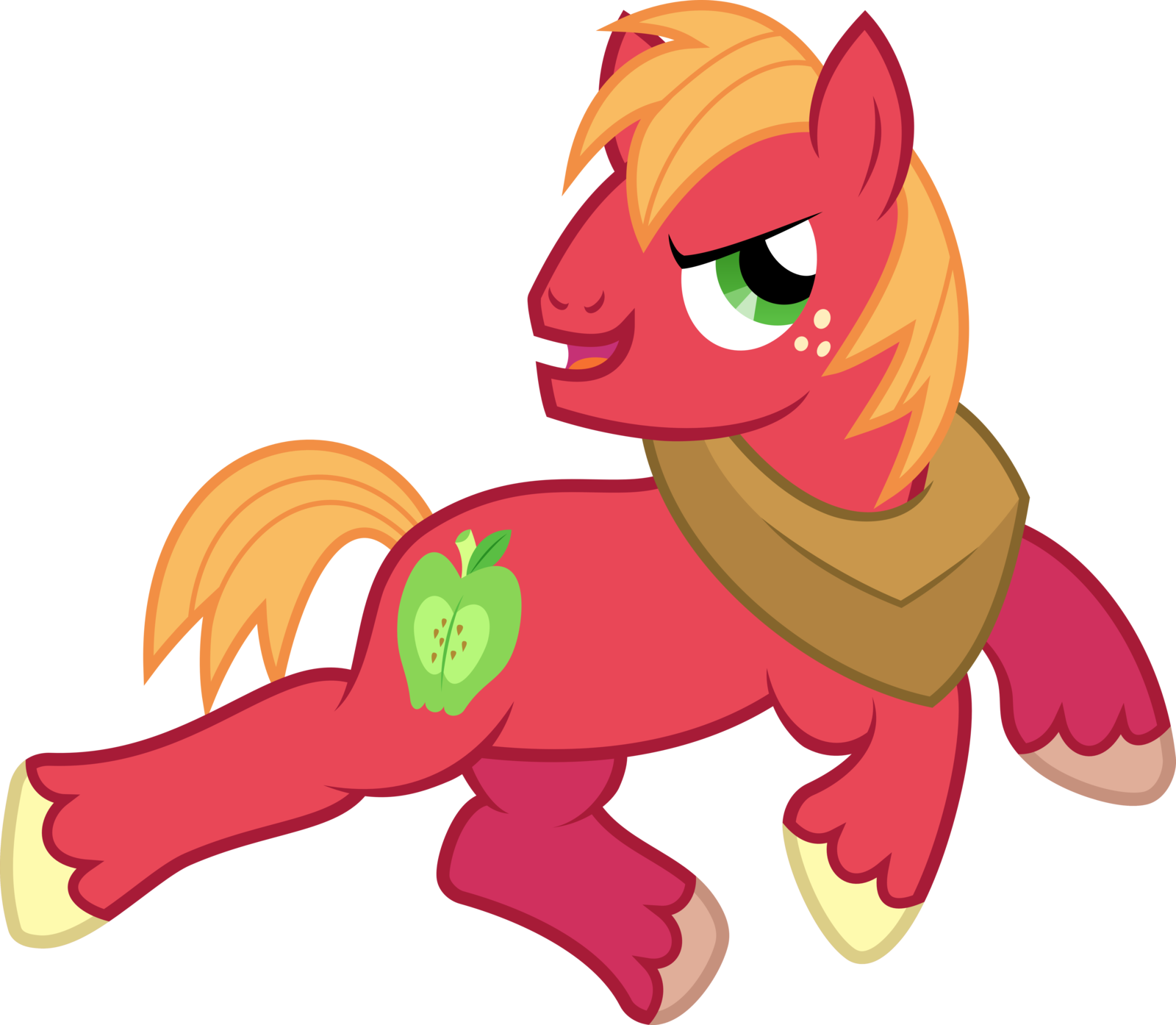Pony Applejack Big Mcintosh Mammal Fictional Character - Mlp Big Mac Running (1600x1394)