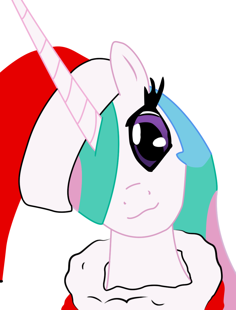 Weoweno, Christmas Ponies, Hat, Princess Celestia, - Cartoon (1000x1310)