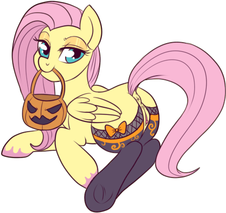 Lulubell, Clothes, Explicit, Female, Fluttershy, Halloween, - Cartoon (500x446)