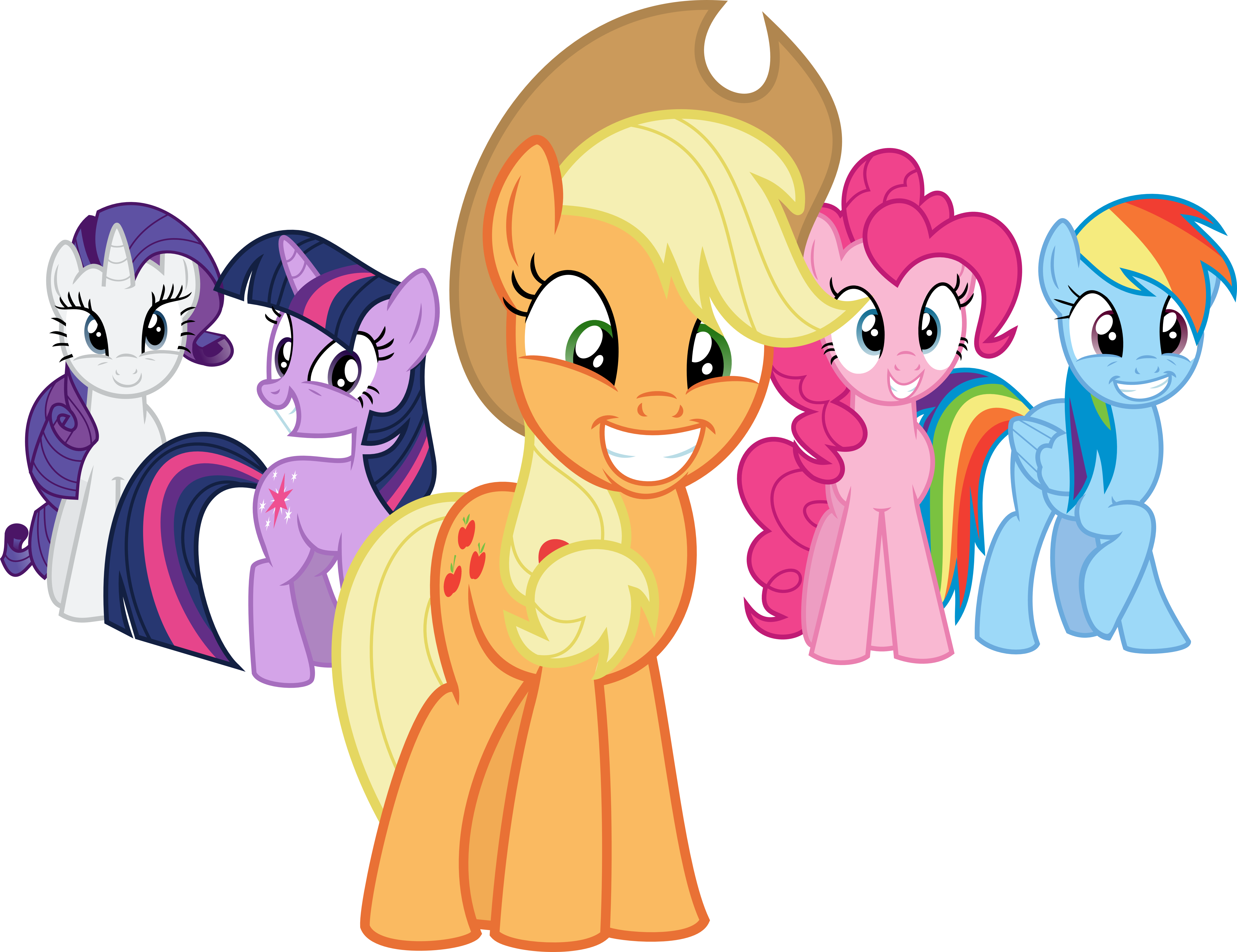 Pinkie Pie Rainbow Dash Rarity Twilight Sparkle Applejack - My Little Pony Characters Svg (6000x4619)