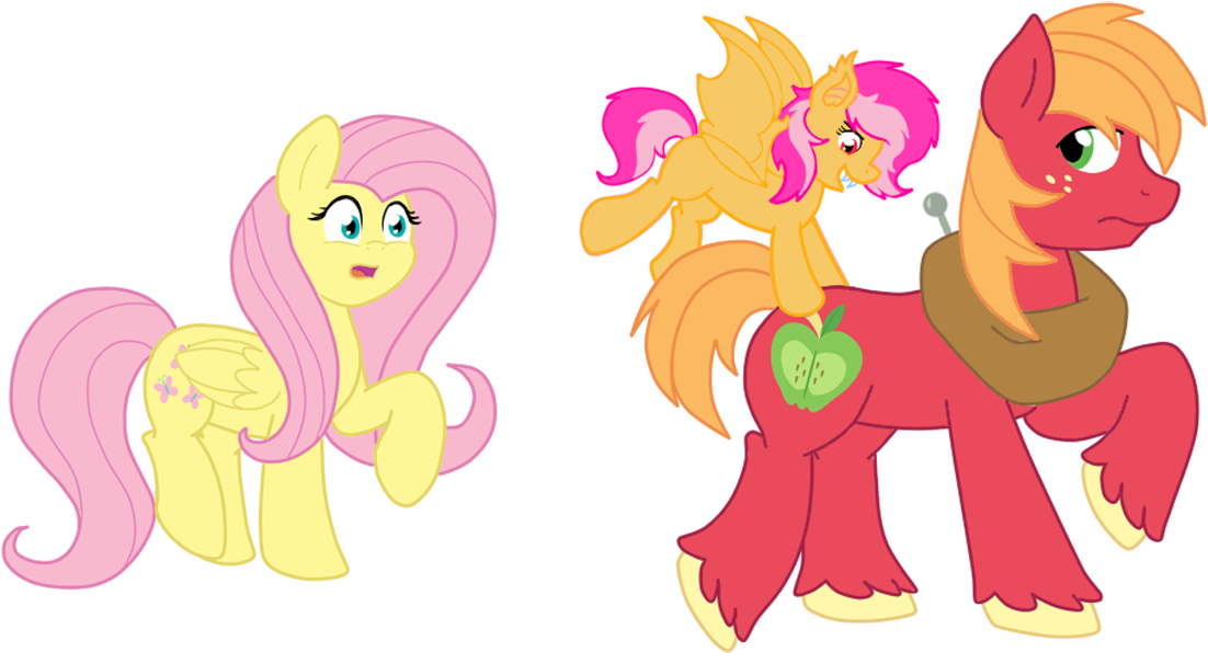 Rad-girl, Bat Pony, Big Macintosh, Female, Fluttermac, - Cartoon (1280x784)