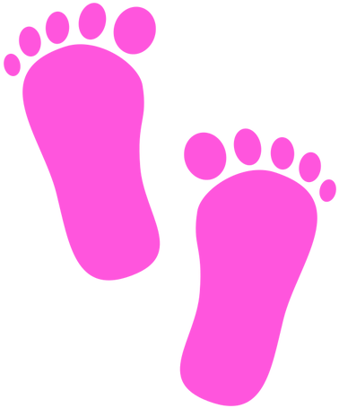 Baby Girl Footprints - Baby Foot Prints Pink (421x500)