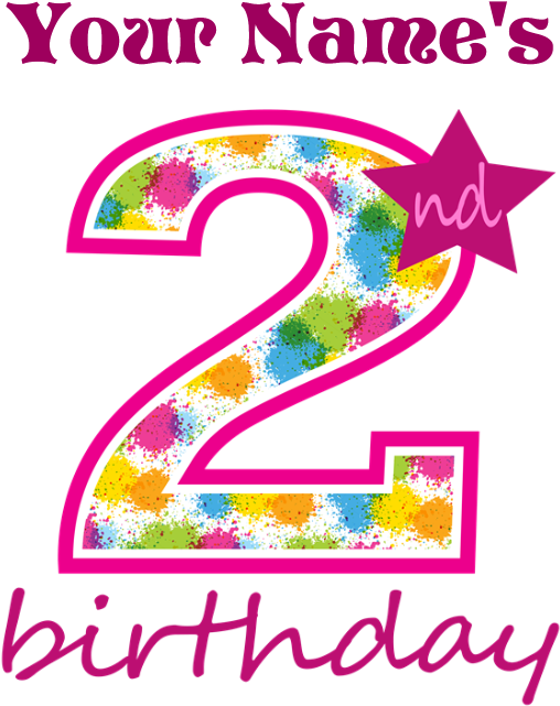 Favorite - 2nd Birthday Splat - Personalized Greeting Card (700x700)