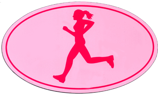 Car Magnet "omm Girl" - Female Runner In Sunset (540x540)