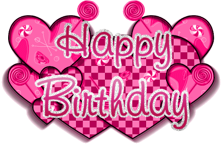 February Birthday Clipart - Happy Birthday Glitter (436x286)