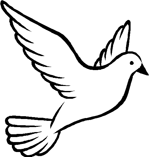 Descending Dove Clipart Free Clipart Images - Dove Clip Art Black And White (480x525)