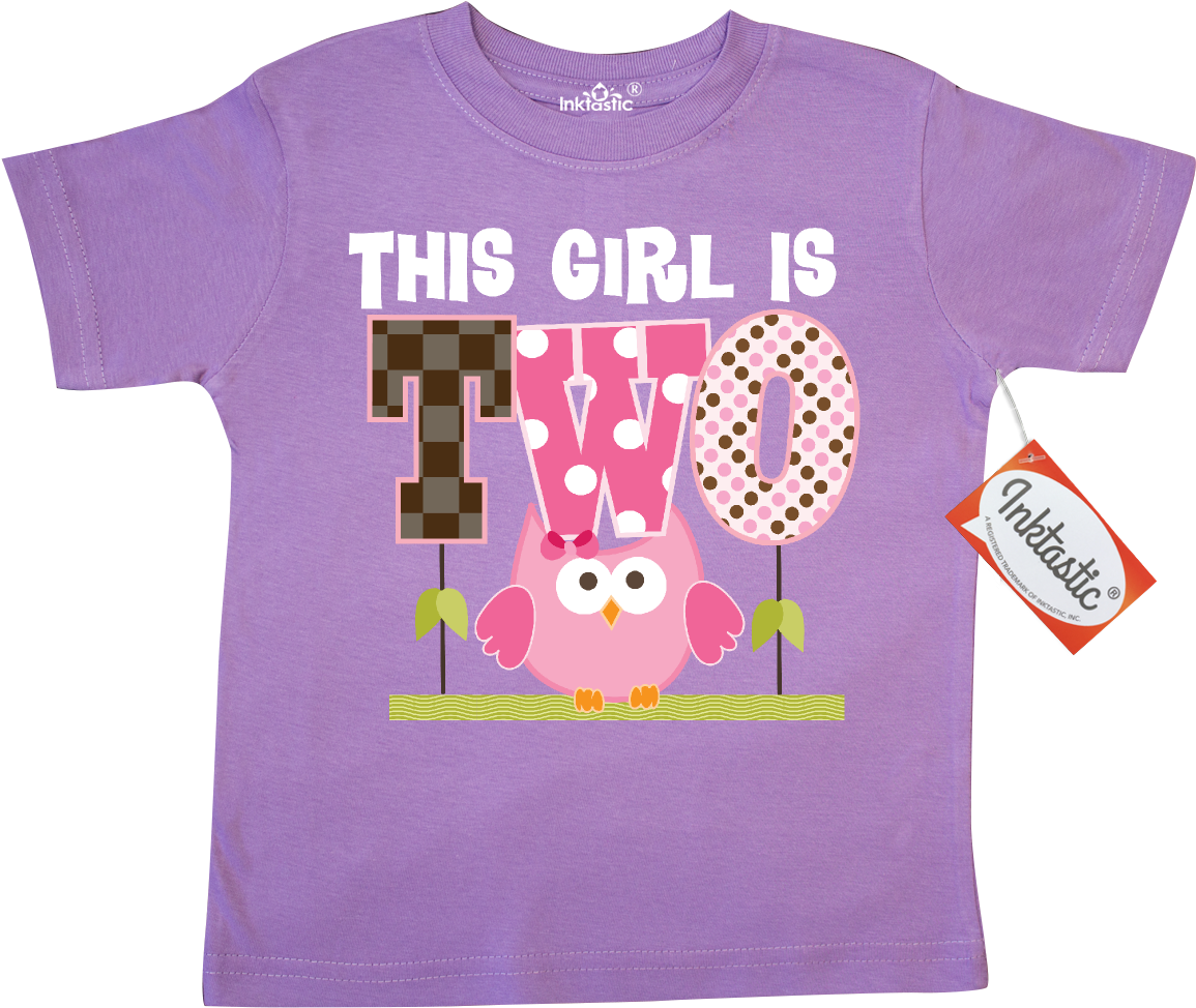 2nd Birthday Girl Owl 2 Year Old Toddler T-shirt Lilac - Inktastic 2nd Birthday Girl Owl 2 Year Old Youth T-shirt (1200x1200)