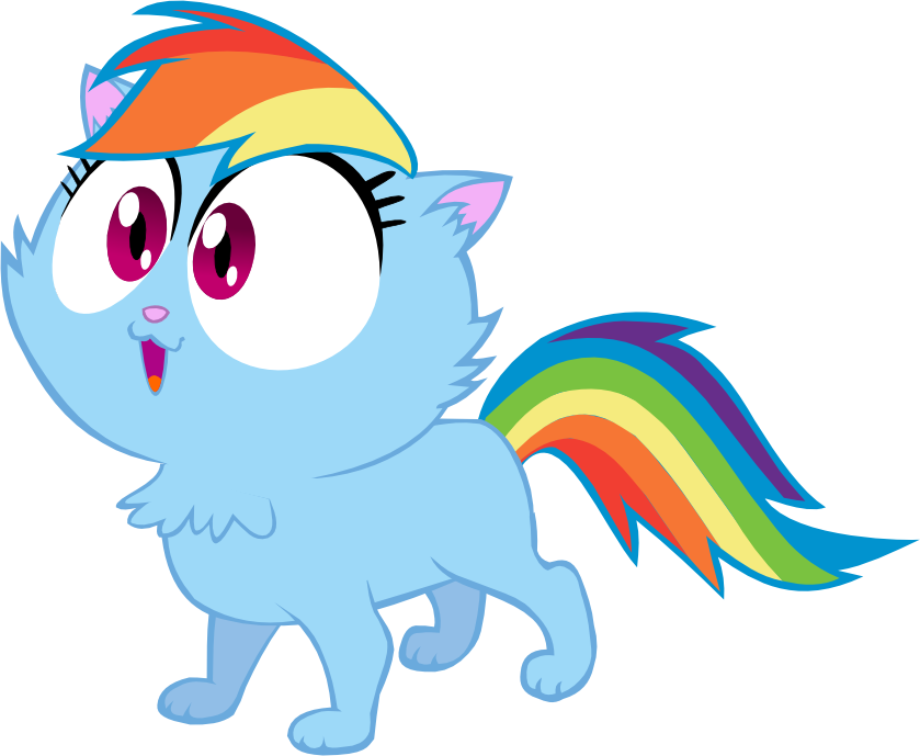 Rainbow Cat By Megarainbowdash2000 - Rainbow Dash As A Cat (839x689)
