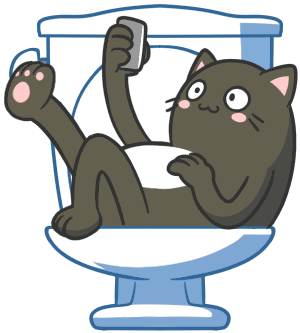 Toilet Cat By Zephleit - Funny Sticker For Wechat (360x360)