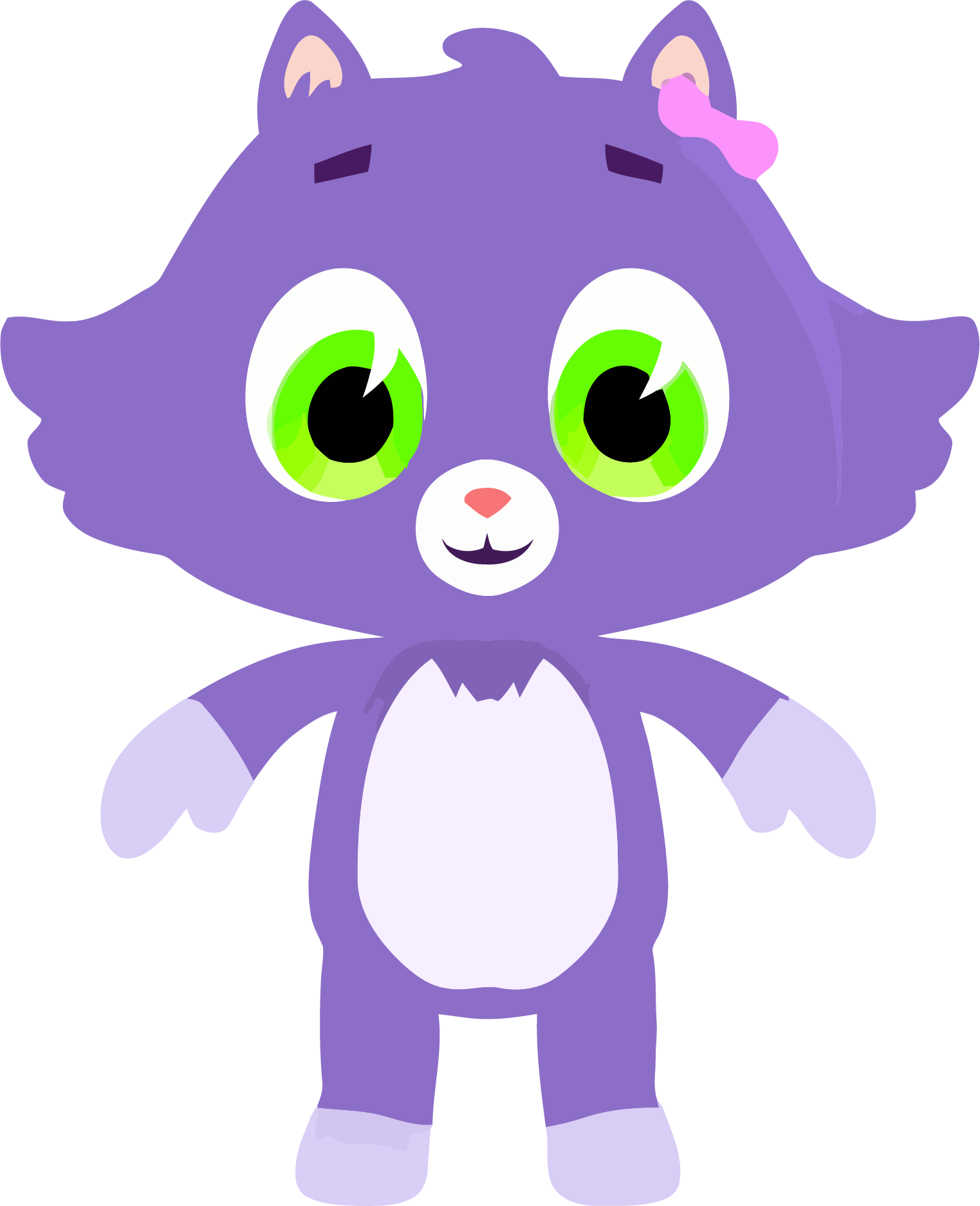 Medium Purple Cute Cat Clipart Png Download - Clip Art (1523x1874)