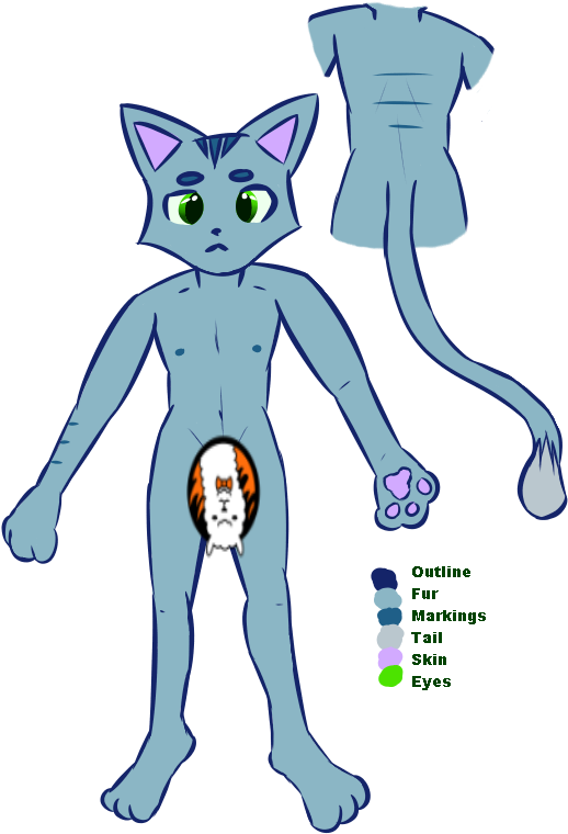 I Whipped Up A Reference Sheet For An Anthro Storme - Blue Cat Anthro (520x780)