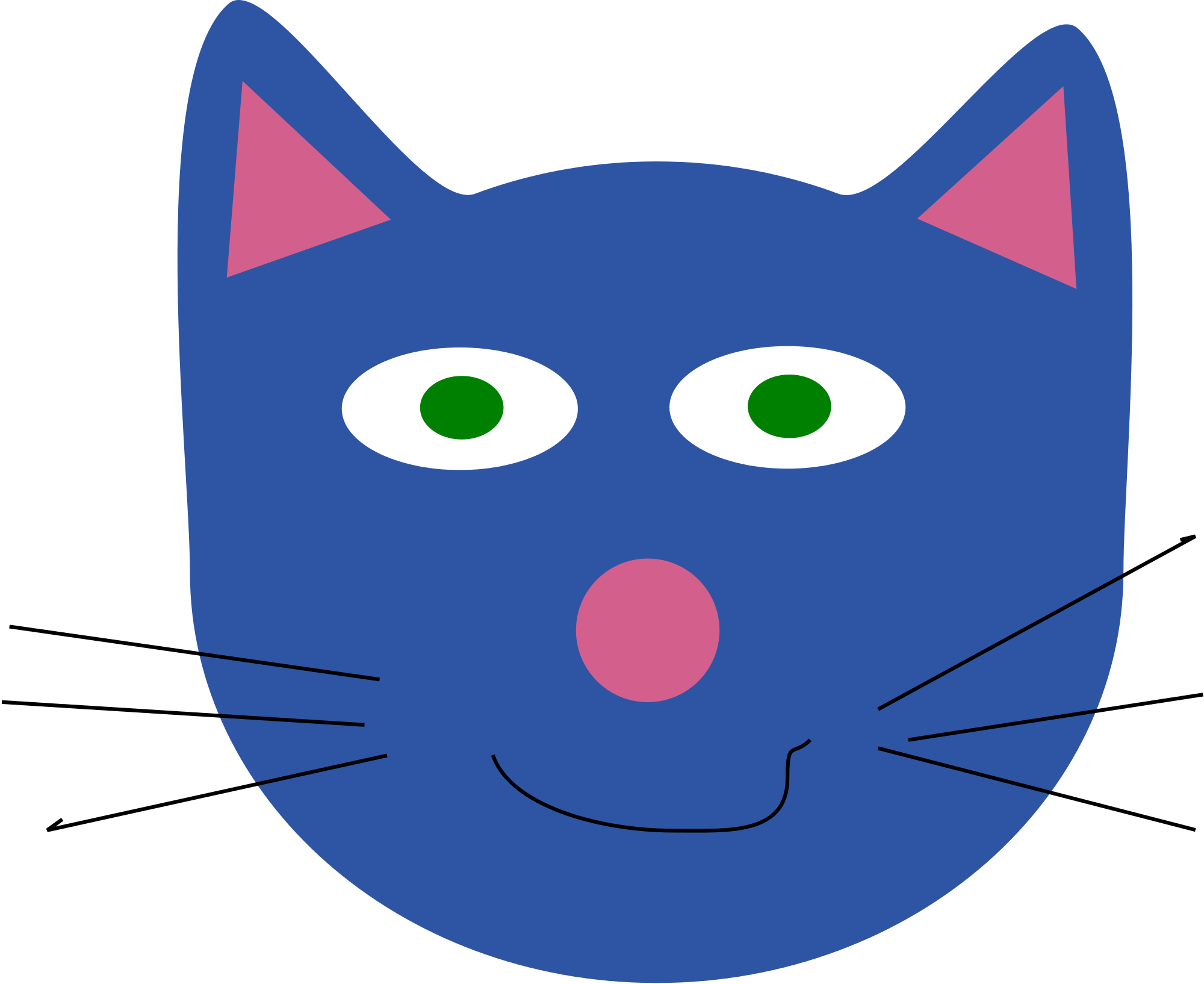 File - Cat Drawing - Svg - Blue Cat Drawing Art (2000x1634)